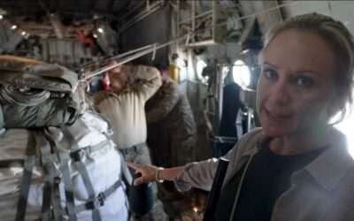 Mile after mile of grey rubble – the view from a plane dropping aid to Gaza