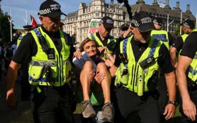 UK police arrest over 466 at protest against banning of Palestine Action group