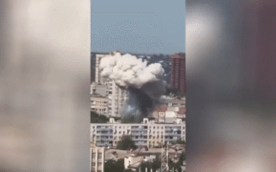 WATCH: Ukrainian drone strikes residential building in Russia