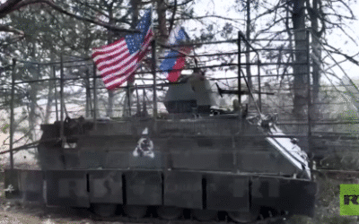 Russian troops from viral clip explain why they hoisted US flag (VIDEO)