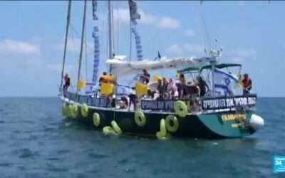 Relatives of hostages protest with Gaza flotilla ahead of Israeli security meeting