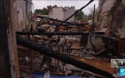 Ukrainians flee front line amid Russian drone strikes