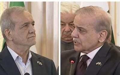 Iran has full right to peaceful nuclear power, says Shehbaz at joint presser with Pezeshkian