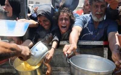 Just 36 aid trucks entered Gaza yesterday, officials claim, as charity’s office hit by Israeli strike