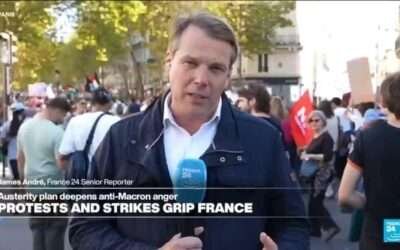 ‘Rather festive’ mood in central Paris as thousands protest budget cuts