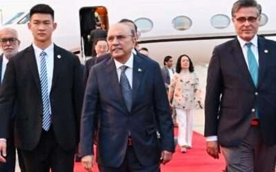 President Zardari arrives in China on 10-day official visit
