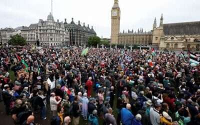 Thousands march in central London to protest Trump’s second state visit